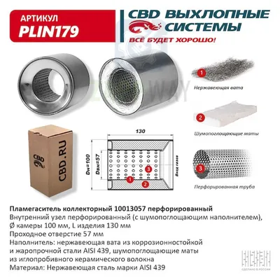 Пламегаситель коллекторный перфорированный нерж. сталь CBD