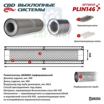 Пламегаситель перфорированный узел нерж. сталь CBD