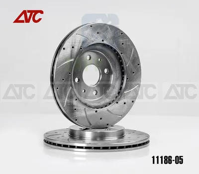 Тормозные диски вентилируемые 11186 (насечки + перфорация) АТС Kalina Sport / Granta Sport