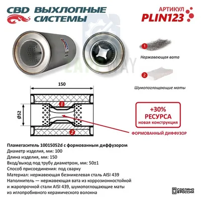 Пламегаситель с диффузором из Нержавеющей стали CBD