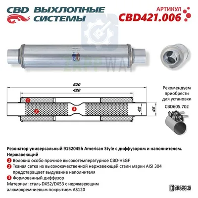 Резонатор универсальный American Style 3-камерный CBD