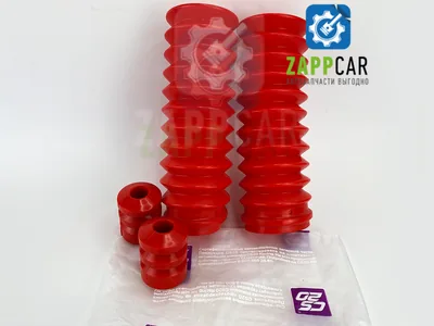 Отбойники с пыльниками задней стойки 2шт. -  2108, 2110,1118, 2170 (красный полиуретан) DRIVE CS20