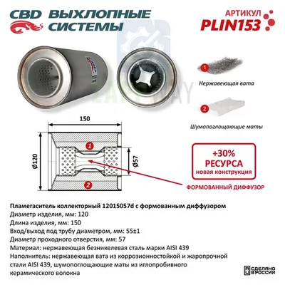 Пламегаситель коллекторный 12015057D перфорированный CBD