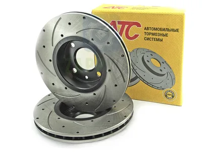 Диск тормозной передний Vesta, XRAY, Largus (АТС 2412-06) перф.проточ.,черный (2шт) АТС