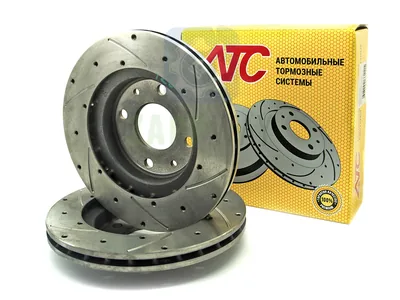 Диск тормозной передний (АТС 2110-05) R13, перф., вент., проточ. (2шт) |168| АТС