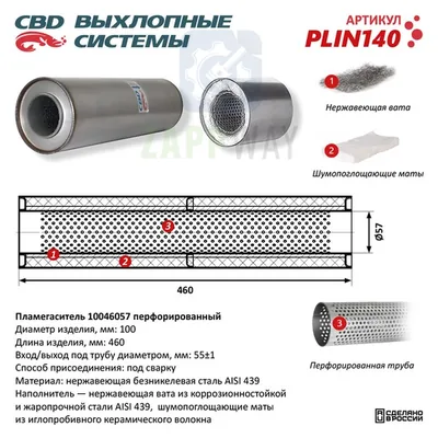 Пламегаситель перфорированный узел нерж. сталь CBD