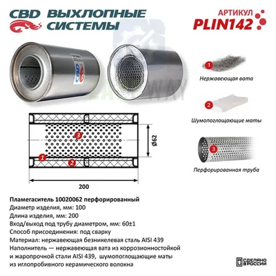 Пламегаситель внутренний узел нерж. сталь CBD