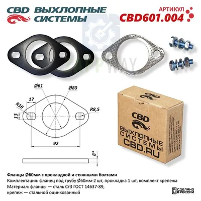 Фланцы d60мм с прокладкой и болтами CBD
