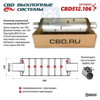 Резонатор универс ZeroNoise секционный 9-камерный CBD