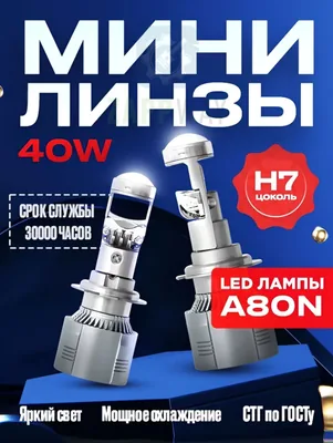 Светодиодные мини линзы A80N H7