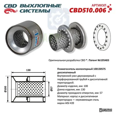 Коллекторный пламегаситель диссипативный CBD
