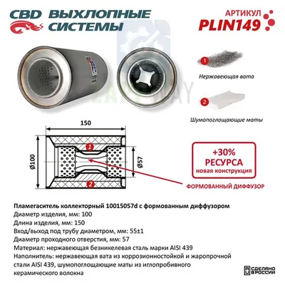 Пламегаситель коллекторный с диффузором   CBD