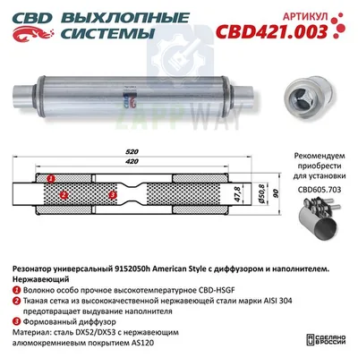 Резонатор универсальный American Style 3-камерный CBD