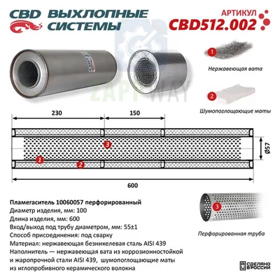 Пламегаситель перфорированный из Нержавеющей стали CBD