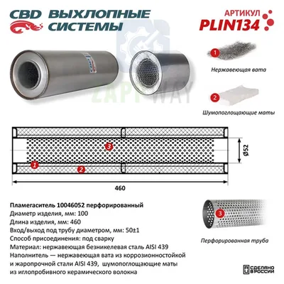 Пламегаситель перфорированный узел нерж. сталь CBD